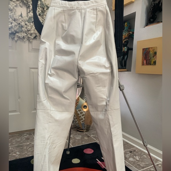 Genuine leather pants, soft and durable…white cowhide leather lined in taffeta! - Picture 4 of 7
